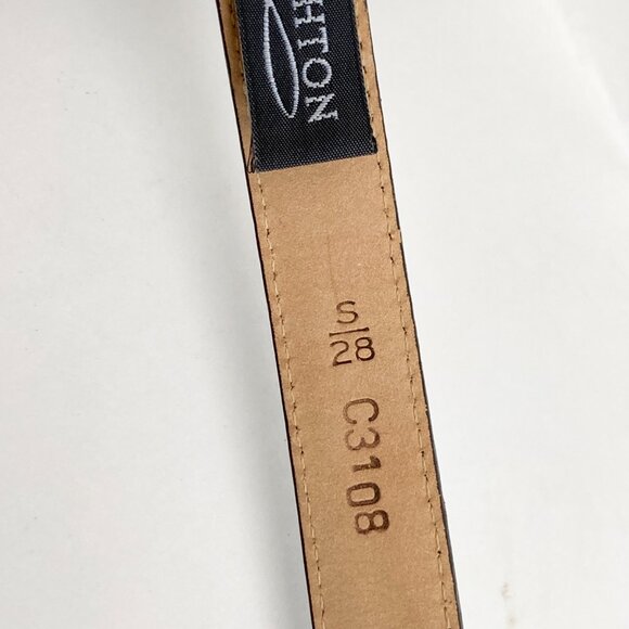 Vintage Brighton Womens Brown Leather Belt Imitation Alligator Size 28 Small - Picture 11 of 16